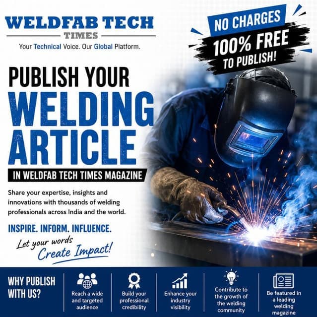 Submit Your Article in Weldfab Tech Times magazine -- 100% free, submit to publication@weldfabtechtimes.com