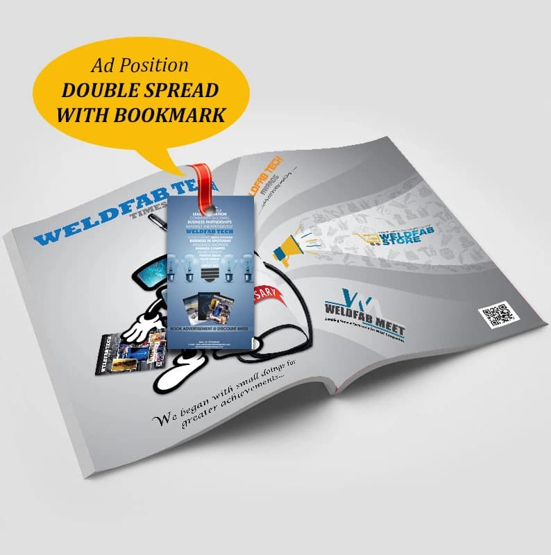 Double Spread + Bookmark advertisement mockup